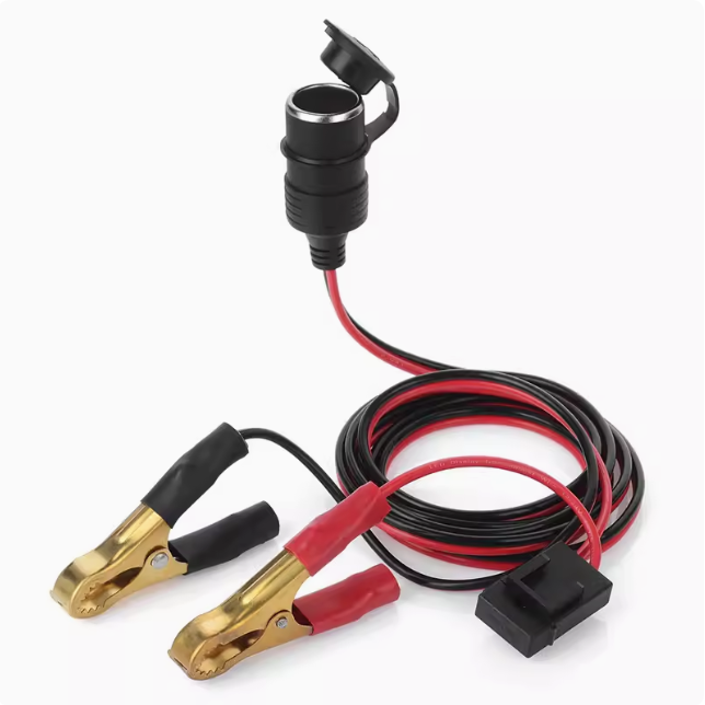 Copper Battery Clamp Cigarette Lighter, Car Base 12V-24V220W Car Socket, Plug and Cable Clamp, 2 Meters